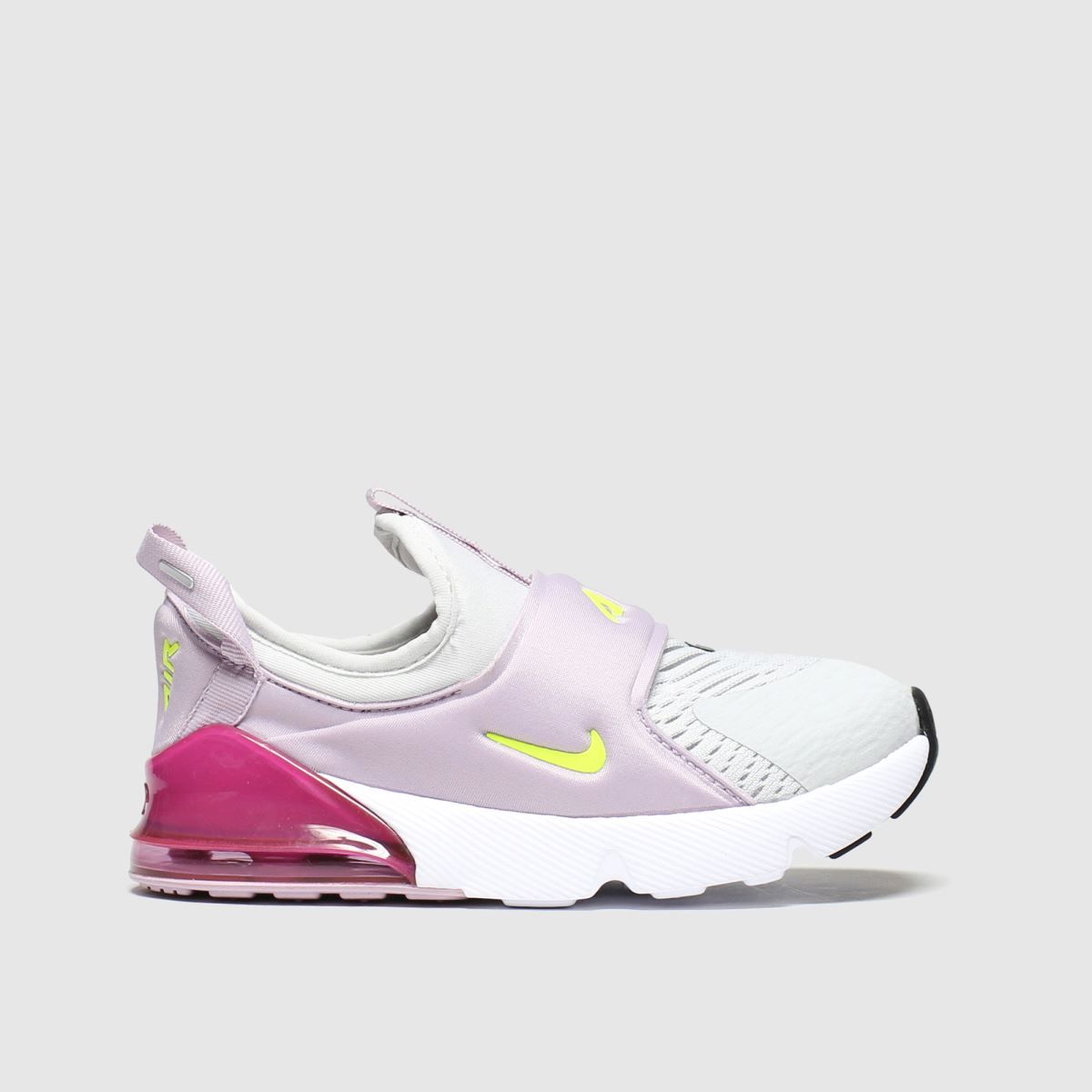 nike white & pink air max 270 knit trainers junior