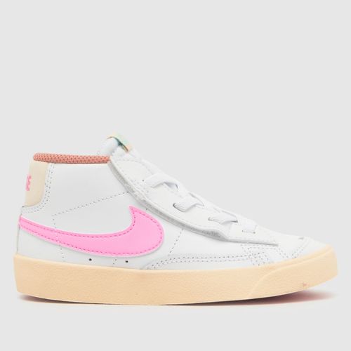 Nike white & pink blazer mid...