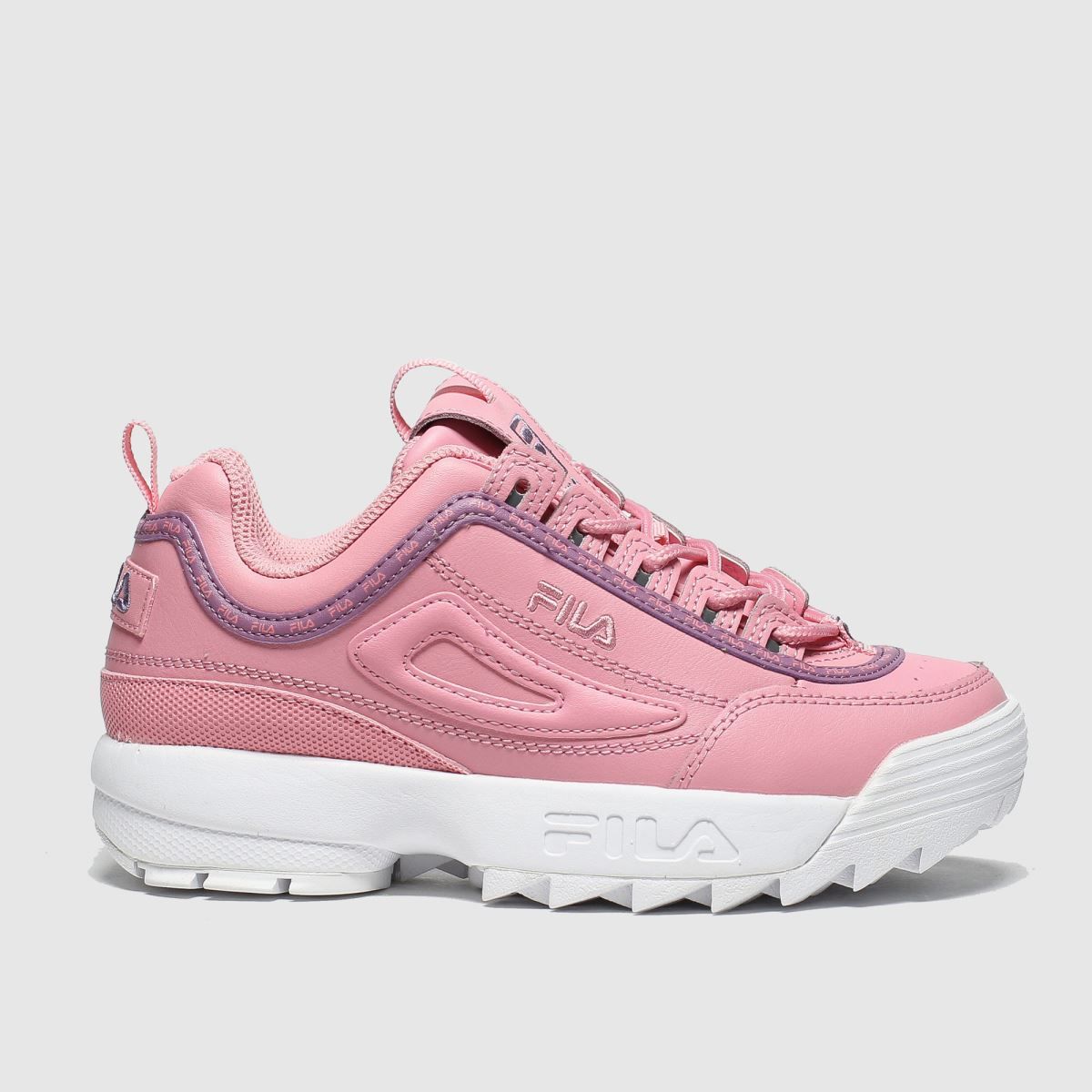 fila white & pink disruptor ii premium fade trainers