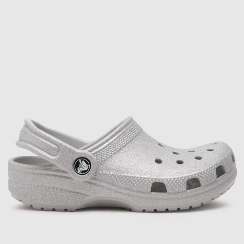 Crocs silver classic glitter...