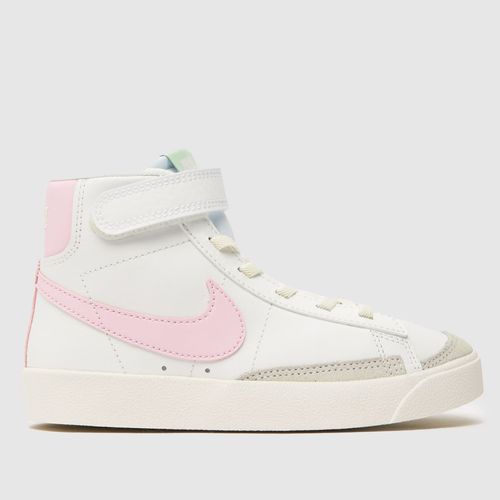 Nike white & pink blazer mid...