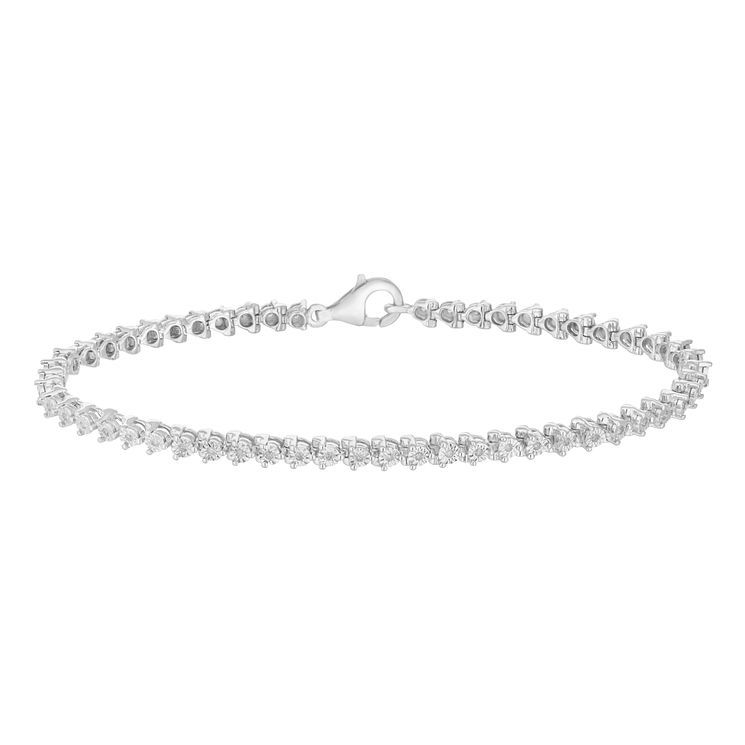 Sterling Silver 017ct Diamond Tennis Bracelet  HSamuel