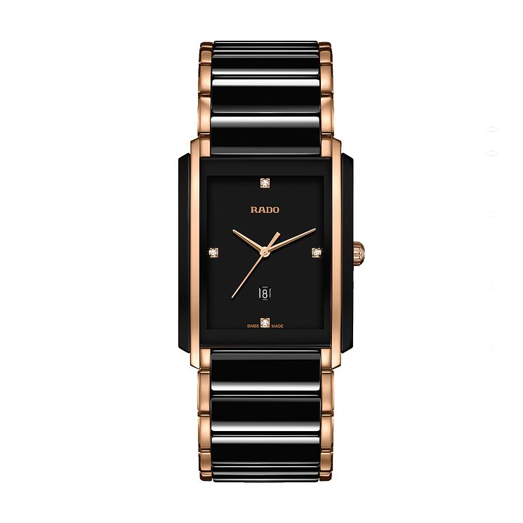 Rado Men s Black Ceramic Rose Gold Plated Bracelet Watch