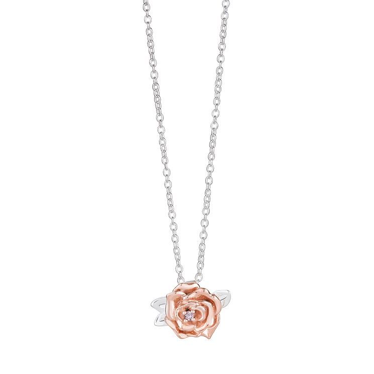 Beauty and the store beast necklace rose gold