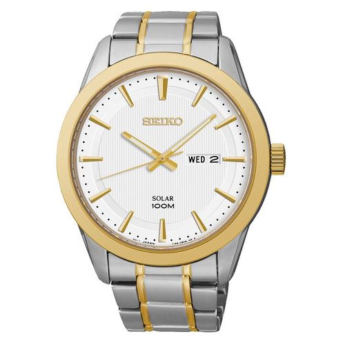 Seiko Men's Solar Two Tone Bracelet Watch | Compare | Bluewater