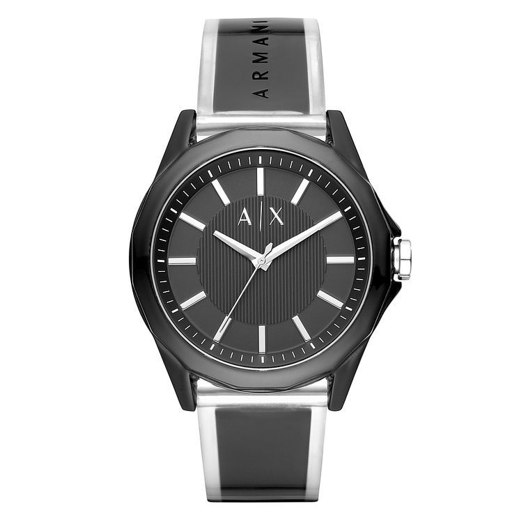 Armani Exchange Men s Black PU Strap Watch Compare Cabot Circus