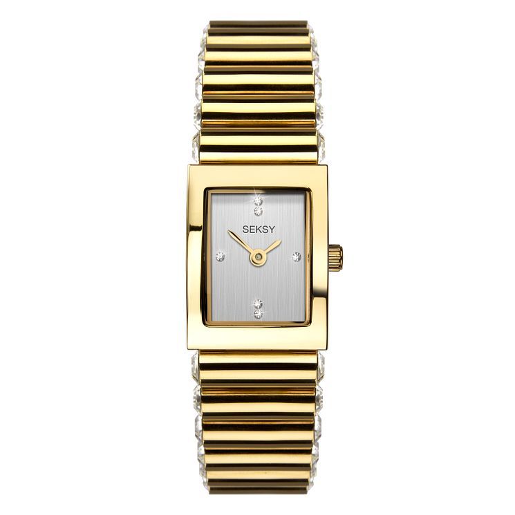 Seksy Edge Crystal Ladies Gold Plated Bracelet Watch Compare
