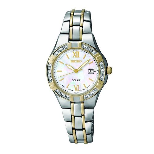 Seiko Solar Ladies' Diamond Set Two Colour Bracelet Watch | Compare | The  Oracle Reading