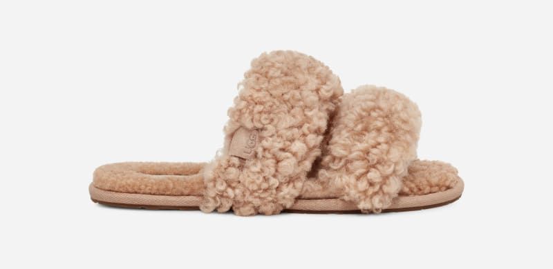 UGG Maxi Curly Scuffetta Slipper for Women in Tan Size 8