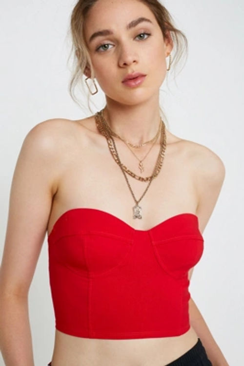 UO Red Bengaline Corset Top - red M at Urban Outfitters | Compare | Cabot  Circus