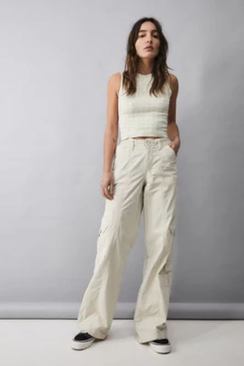 Bdg Urban Outfitters Luca Cotton & Linen Cargo Pants in Ecru