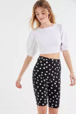 UO Perry Polka Dot Bike Shorts - black XS at Urban Outfitters