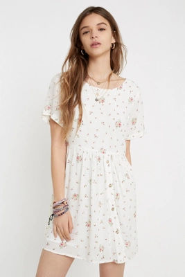 urban outfitters white floral dress