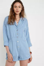 UO '80s Playsuit - blue S at Urban Outfitters