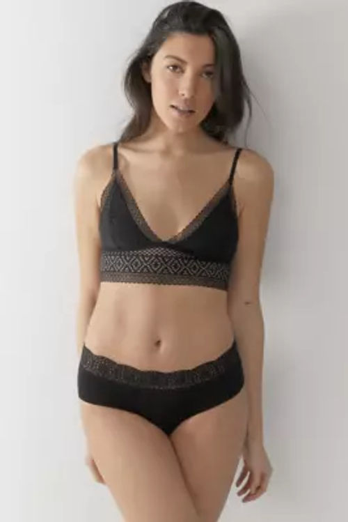 Real Underwear Geo Lace Triangle Ivory Bralette - black L at Urban  Outfitters, Compare