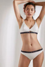 Tommy Hilfiger White Cut-Out Bikini Top - white M at Urban Outfitters