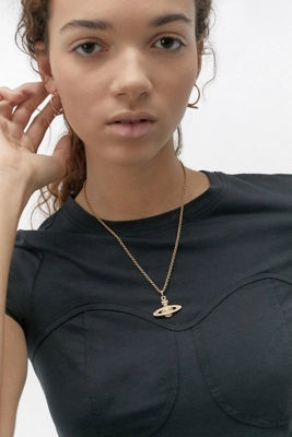 Vivienne Westwood Mini Bas Relief Pendant Gold Necklace gold at