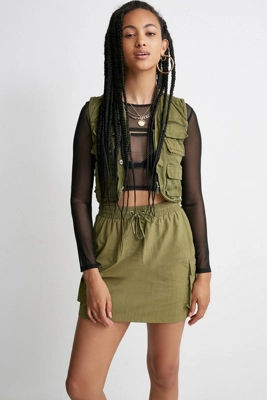 BDG Y2K Khaki Corduroy Cargo Skirt | Urban Outfitters Turkey