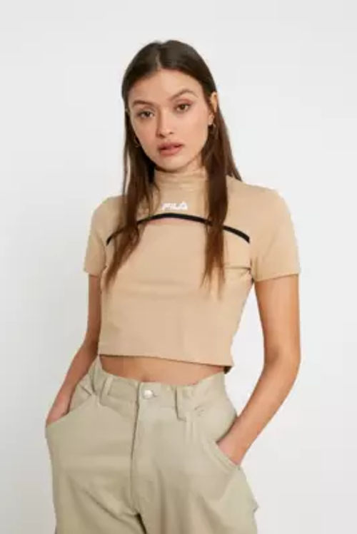 snack glas afsnit FILA Artesia Cut-Out Top - Beige M at Urban Outfitters | Compare | Cabot  Circus