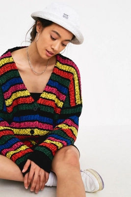 lazy oaf cardigan rainbow