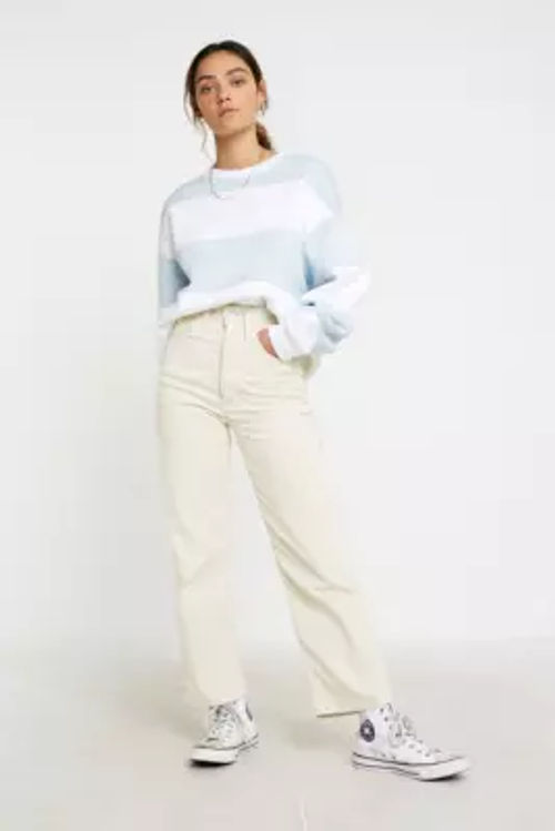 Levi's Ribcage Corduroy High-Rise Straight Leg Trousers - white 27 at Urban  Outfitters | Compare | Trinity Leeds