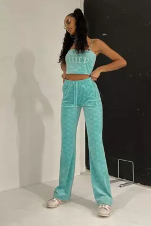 Juicy Couture UO Exclusive Embossed Velour Green Flare Track Pants - Green  M at Urban Outfitters | Compare | Cabot Circus