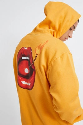 HUF UO Exclusive For Your Eyes Only Yellow Hoodie yellow M at