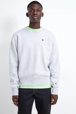 champion uo exclusive small script black crew neck sweatshirt