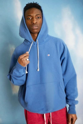 Champion UO Exclusive Washed Out Navy Logo Hoodie Blue S at