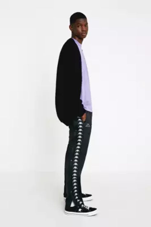 øje overraskelse Smitsom Kappa Astoria Slim Black Popper Track Pants - black XL at Urban Outfitters  | Compare | Cabot Circus