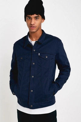 levi's trucker jacket navy blazer