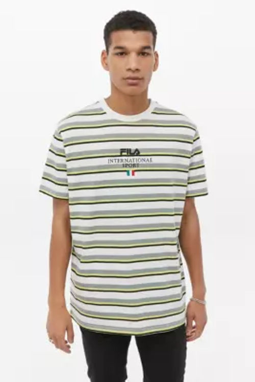 stak Gennemsigtig lungebetændelse FILA UO Exclusive Lime Striped T-Shirt - Assorted S at Urban Outfitters |  Compare | Cabot Circus