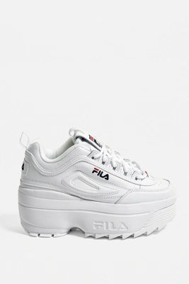 Fila disruptor ii platform wedge trainers shop in white