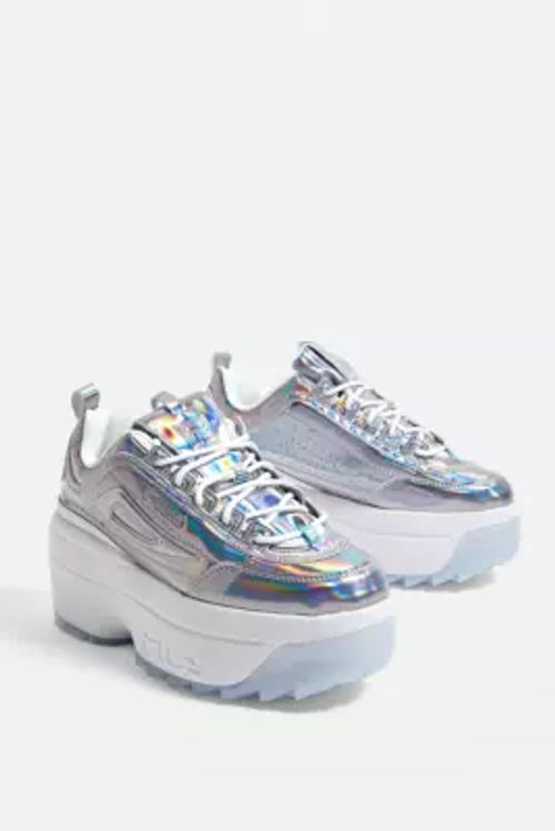 Aarzelen Gronden Per FILA Disruptor Iridescent Wedge Platform Trainers - white UK 6 at Urban  Outfitters | Compare | Trinity Leeds