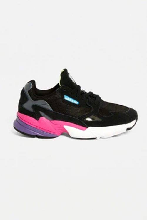 adidas originals falcon trainer in black and pink