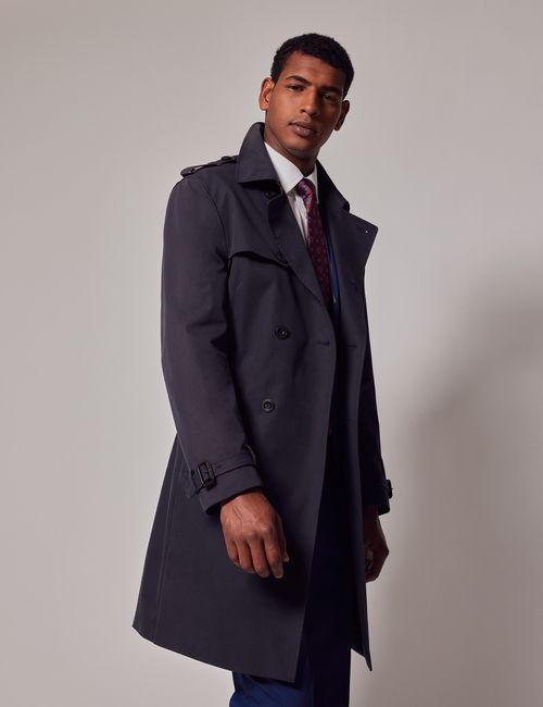 Hawes & Curtis Navy Trench...