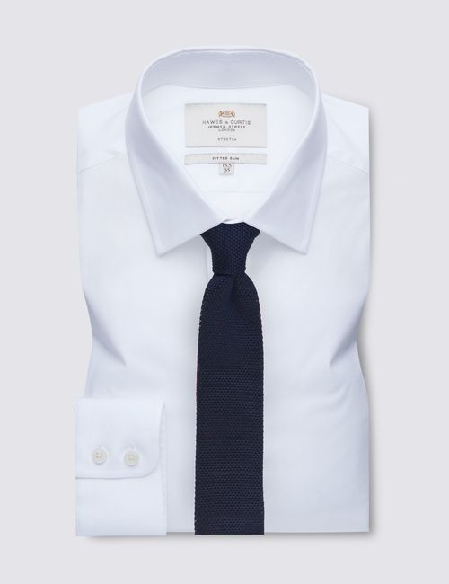 Hawes & Curtis White Fitted Slim Stretch Shirt