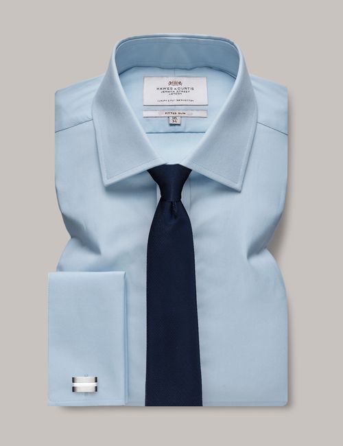 Hawes & Curtis Blue Poplin...