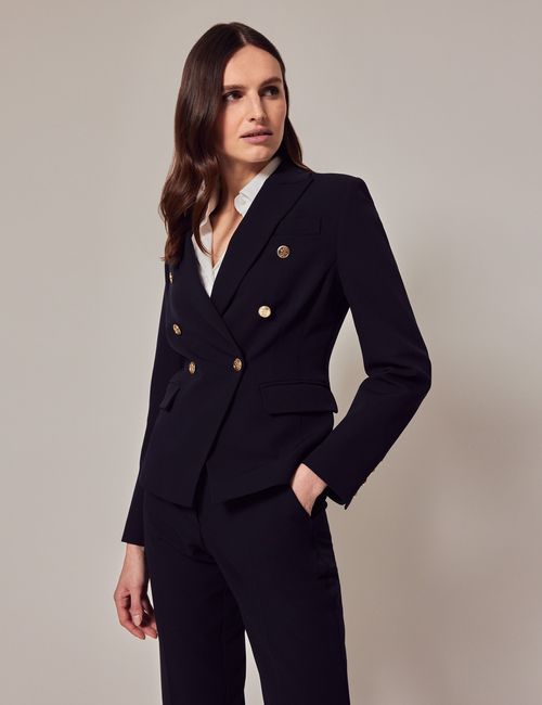 Women’s Navy Double Breasted Suit Jacket