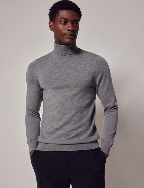 Hawes & Curtis Grey Roll Neck...