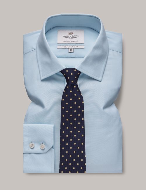 Hawes & Curtis Blue Poplin...