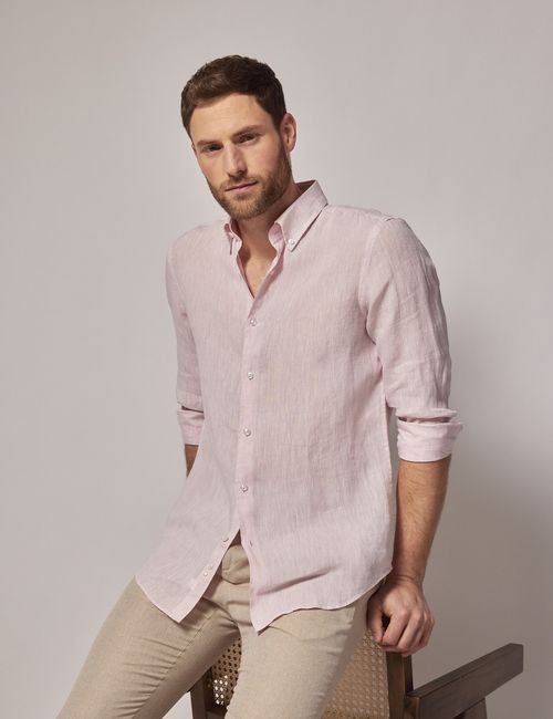 Hawes & Curtis Pink Linen...