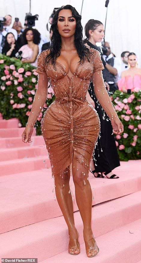 kim kardashian water drop dress