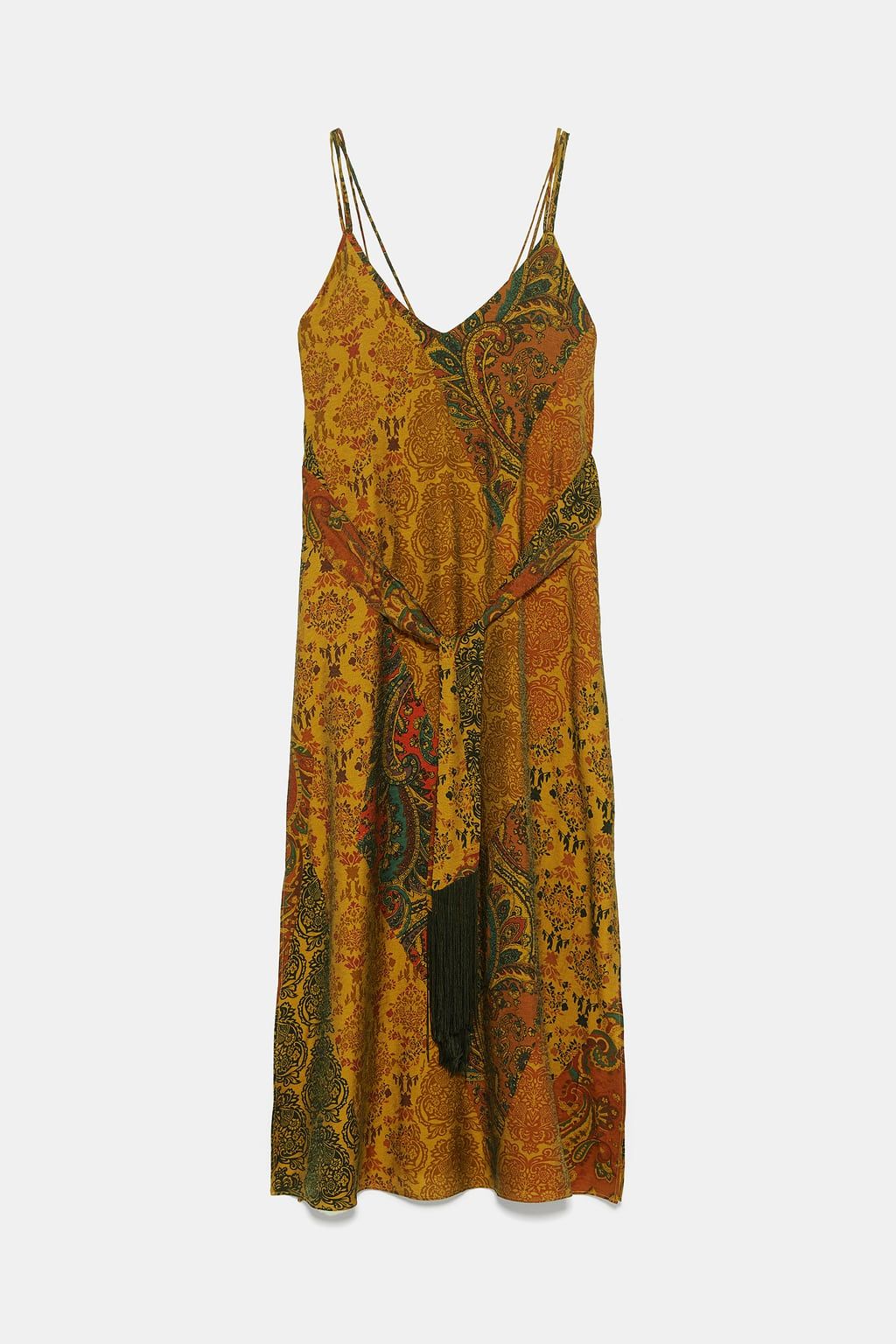 zara printed camisole dress