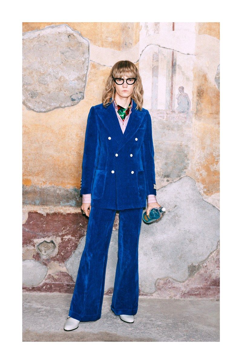 gucci blue velvet blazer