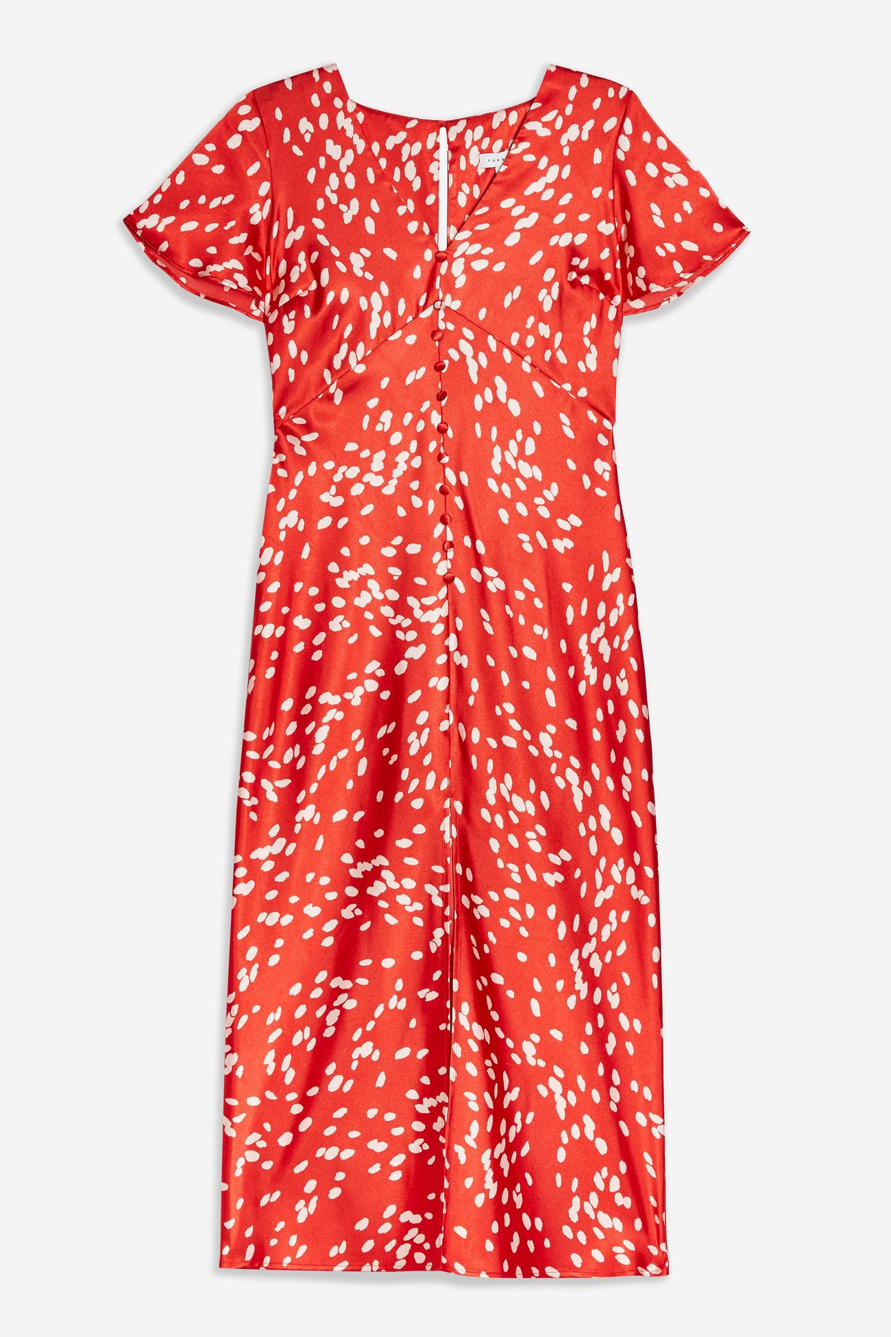 red dalmatian print dress