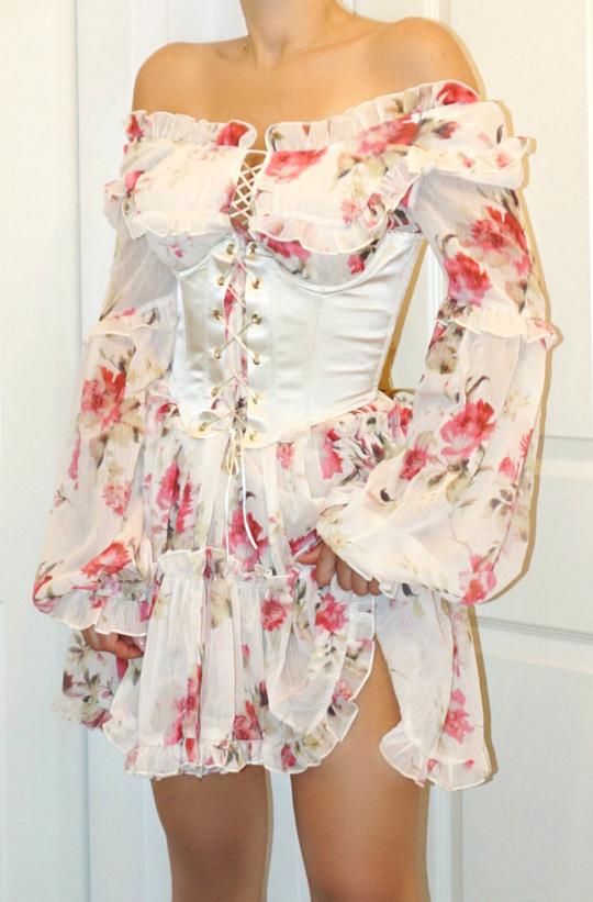 kylie jenner floral corset dress
