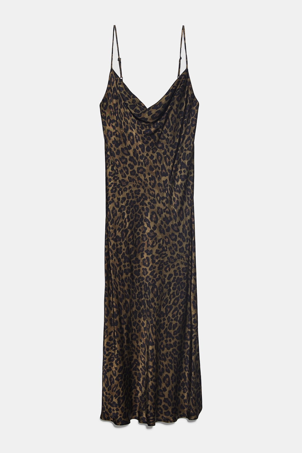 zara leopard print slip dress