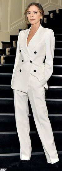 Victoria Beckham in a white blazer 