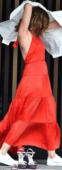 zara red halter neck dress